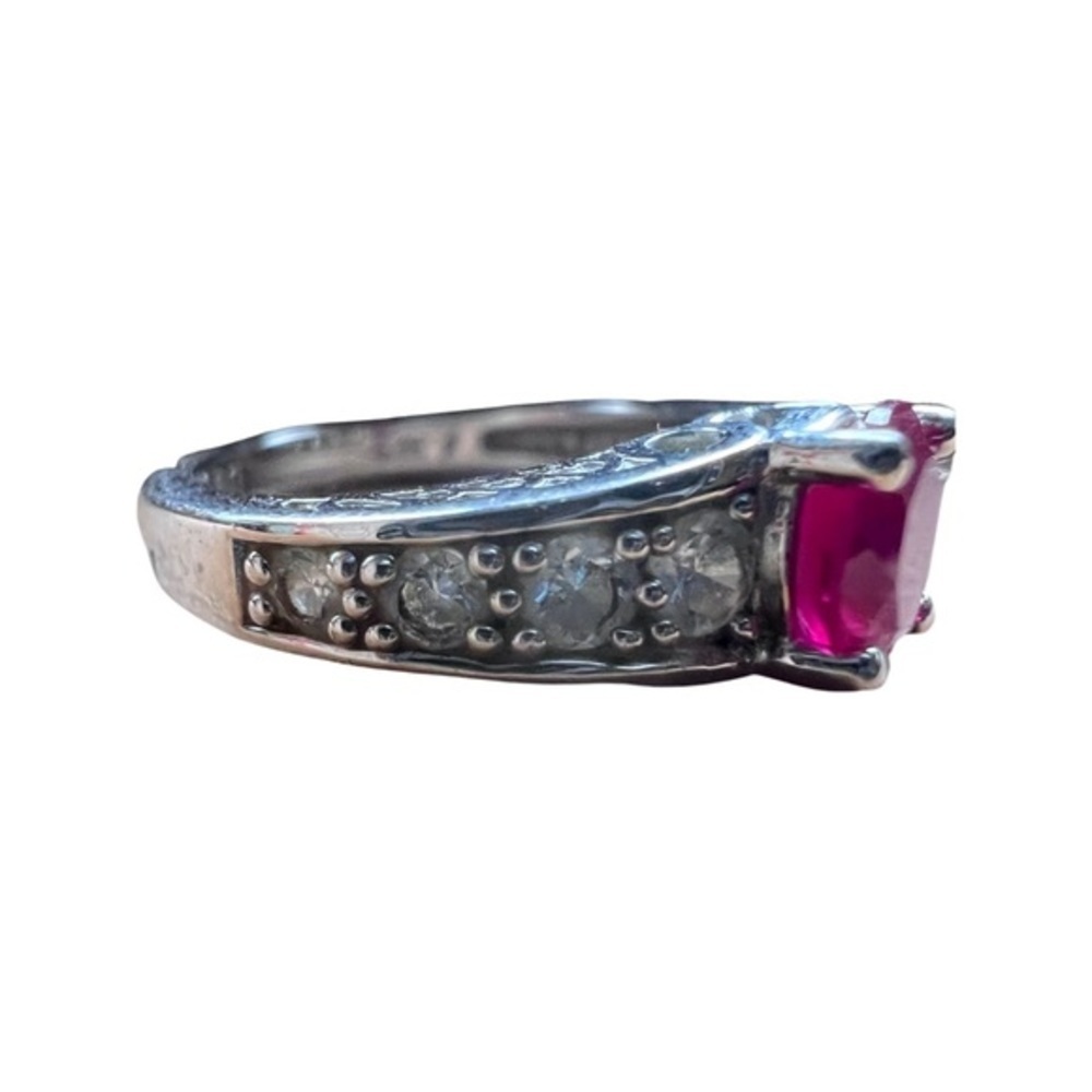 925 Lab Created Ruby Ring - Picture 3 of 4